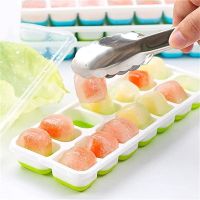 14 Compartments with Lid Soft Bottom Silicone Ice Cube Mold DIY Easy Release Summer Homemade Ice Cube Box Ice Tray Mold
