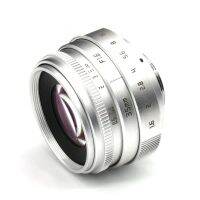 เลนส์กล้องวงจรปิด F1.6ขนาด35มม. มาใหม่สำหรับ Sony NEX กล้องติดตั้งอิเล็กทรอนิกส์ &amp; ชุดอะแดปเตอร์สีเงิน