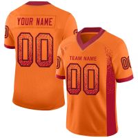 Multicolour style Customized Football Jersey Personlized Print and Sew Football V-Neck Athletic Unisex T-Shirts