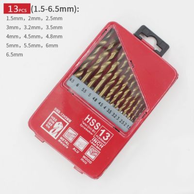HH-DDPJFinder 13/19/25pcs 1.0~13mm Hss Ti Coated Drill Bit Set For Metal Woodworking Drilling Power Tools Accessories In Iron Box