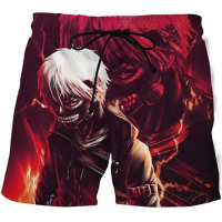 Otakuen Tokyo Ghoul 3D Printed Moon Ghoul Kaneki Ken Cool Anime Shorts Pants Men Women Chilren Beach Short Pants Swimming Trunks