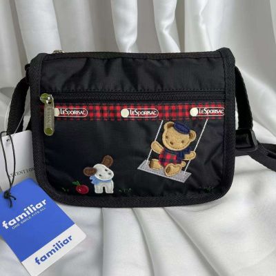 Lesportsac ใหม่แฟชั่นกระเป๋า Messenger ขนาดเล็กกระเป๋ากันน้ำขนาดเล็กกระเป๋าผู้หญิงรูปแบบการ์ตูนกระเป๋าโทรศัพท์มือถือ 3537