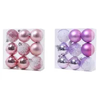 18 PCS Christmas Ball Ornaments Xmas Tree Decorations Hanging Balls 2.36Inch, Pink &amp; Purple