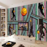 ❅♛▪ Original 3D board basketball people background wall custom high-end mural factory wholesale wallpaper mural photo wall
