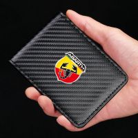 hgjmgkkk Car Driving Bank credit card ID card holder storage book For Abarth 500C 500S 595 Pista 695 124 Spider Punto Evo car Accessories