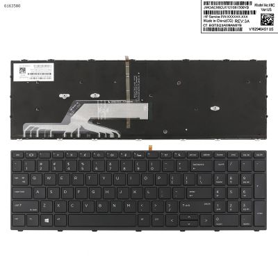 US QWERTY Layout New Replacement Keyboard For HP Probook 450 G5 455 G5 470 G5 Laptop Black with Backlit Backlight Frame