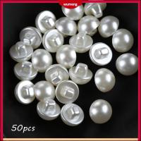 WUMENG 50PCS 10mm ตกแต่งเสื้อผ้า DIY งานฝีมือ เสื้อผ้าเครื่องแต่งกายอุปกรณ์เสริม สมุดภาพ เย็บผ้า กระดุมมุก