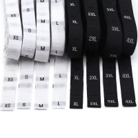 Black White Size Labels XS-5XL Size Mark Clothing Tags Cotton Label For ClothesT-Shirt Fabric Sewing Crafts Garment Accessores Stickers Labels