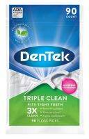 DenTek Triple Clean Advanced Clean Floss Picks | No Break &amp; No Shred Floss, 90 Count (Option Select)