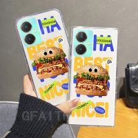 เคสโปร่งใสใหม่ VIVO Y27 Y78 Y36 4G 5G 2023เคสนิ่มกันกระแทก VivoY36 VivoY27ลายแฮมเบอร์เกอร์และมันฝรั่งทอดน่ารัก VivoY78เคสมือถือ