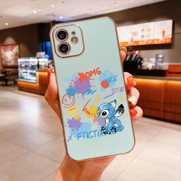 ggk-เคสสำหรับ-honor-ลายการ์ตูนสติทช์ฟรีสายคล้อง90-5g-90-lite-5g-เคสโทรศัพท์เคลือบหรูหราขอบสี่เหลี่ยมเคสโทรศัพท์นิ่ม