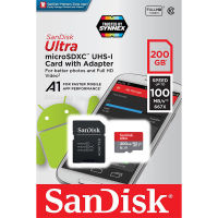 Sandisk Ultra Micro SD Card 200GB Class10 A1 อ่าน 100MB/s (SDSQUAR_200G_GN6MA) Memory เมมโมรี่การ์ด การ์ด กล้องติดรถยนต์ กล้องวงจรปิด กล้องหน้ารถ แท็บเล็ต โทรศัพท์