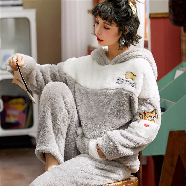 winter-pyjamas-women-animal-panda-rabbit-pajamas-set-flannel-warm-sleepwear-homewear-mujer-pijama-anime-costume-clothes-set