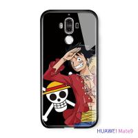 เคสมือถือเคสโทรศัพท์เคส Huawei Mate9 Mate 9 เคสโทรศัพท์หรูหรา Soft EDGE อะนิเมะ OnePiece Luffy Glossy ปลอกกระจกเทมเปอร์กันกระแทกฝาหลังกรณี