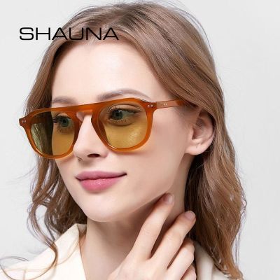 SHAUNA Rivets Retro Jelly Frame Round Sunglasses UV400