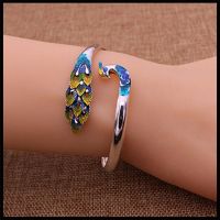 Cloisonne enamel peacock silver bracelet S999 female money ring sterling necklace pendant send mother to his girlfriend