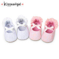 Kisseangel รองเท้าส้นแบนพรีเมี่ยมสำหรับเด็กผู้หญิงลูกไม้เด็กทารกรองเท้าที่ช่วยเด็กหัดเดินแรกลายดอกไม้สำหรับงานเลี้ยงเทศกาลงานเลี้ยงฉลองทารก