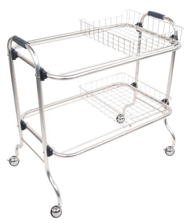 Q Line ราวแขวนแฟ้มพร้อมตระกร้า 2 ใบ มีล้อ ST512 Lazada.co.th