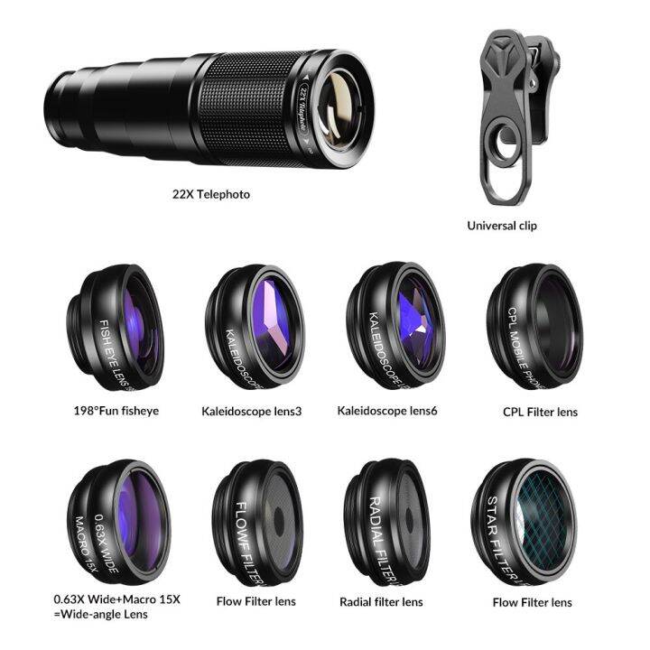 zzooi-apexel-10-in-1-phone-lens-kit-mobile-telephoto-monocular-scope-macro-wide-angle-cpl-star-filter-lens-for-ios-android-smartphoneth