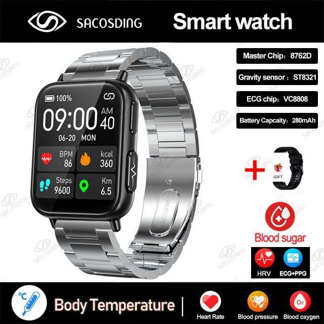 2023-new-noninvasive-blood-sugar-ecg-ppg-smart-watch-men-heart-rate-blood-oxygen-health-smartwatch-women-waterproof-sports-watch