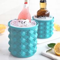 Portable Ice Bucket Silicone Ice Cube Maker Molds Wine Cooler Beer Cabinet Space Saving Kitchen Bar Tools Whiskey Freeze