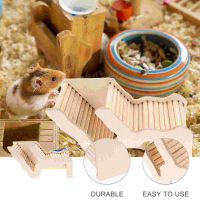 Hamster Hideout House ของเล่นไม้ Nest สัตว์เลี้ยงบันไดออกกำลังกายปีนเขากรงสัตว์ขนาดเล็กซ่อนอยู่