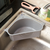 Hot Sale metagio Kitchen Triangular Sink Strainer Drain Vegetable Fruit Drainer Basket Suction Cup Sponge Rack Storage Tool