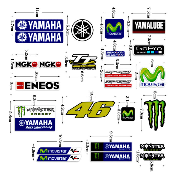 yamaha-สติกเกอร์สะท้อนแสง-monster-หมวกกันน็อคตกแต่งรถจักรยานยนต์อุปกรณ์เสริมสำหรับ-yamaha-ss110-y100-ss2-y80-y15-f310-nvx-r15