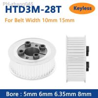 28T HTD3M Timing Pulley 5 6 6.35 8mm Bore Keyless 28 Teeth Transmission Belt Pulley For Width 10mm 15mm Synchronous Belt