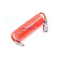 3m 29.5 Ft 8mm X 5mm Flexible Pu Recoil Hose Tube For Compressor Air Tool W 1/4" Pp20 Sp20 Pneumatic Fittings