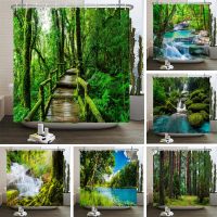 Forest Natural Scenery Shower Curtains High Quality Waterproof Shower Curtain Tree landscape Bathroom Curtain Polyester Fabric