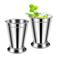 Set of 2 Mint Cups, Classic Stainless Steel Glasses for Party, Bar, Home, Restaurant, Stainless Steel 12Oz