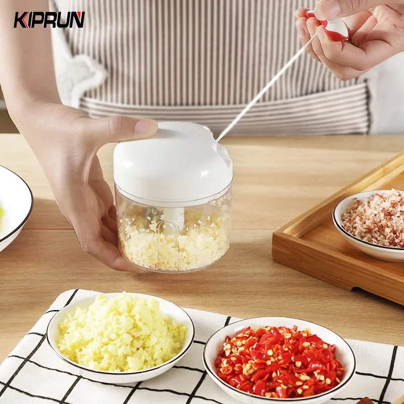 Mini Garlic Crusher Manual Pull String Grater Grinder Tools Gadgets for  Kitchen Accessories Vegetables Cutter Housewares Chopper