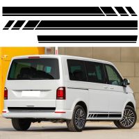 3PCS Fashion racing stripes graphics DIY decoration transport vehicle stickers For VW T5 T6 trunk vinyl decals accessories