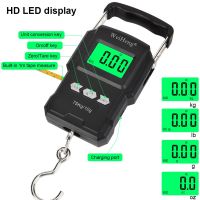 75kg/10g Fishing Scale LCD Digital Temperature Display Electronic Backlit Weight Hanging Hook Adjustable Measurement Steelyard