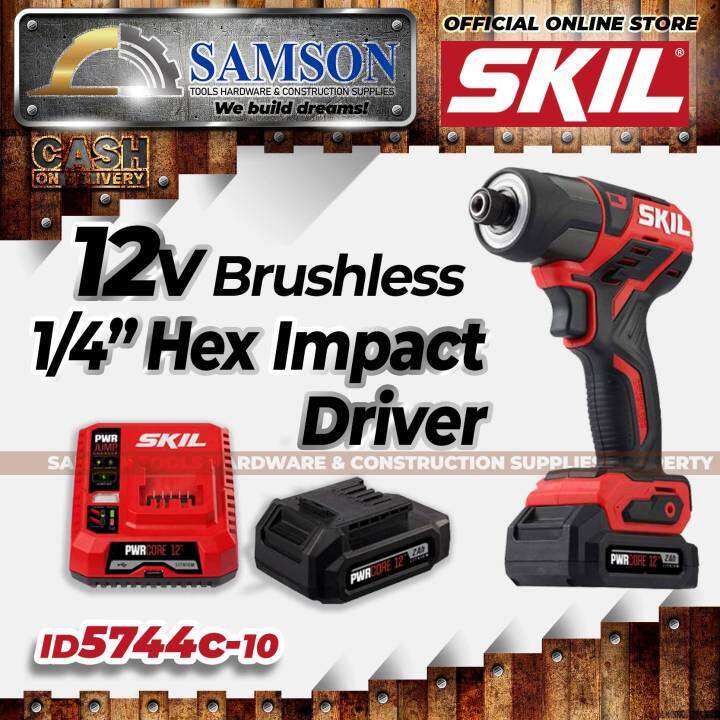 SKIL Brushless 12V 14" Hex Right Angle Impact Driver (ID5744C10