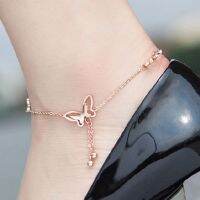 【original】 Amamia mall 1ชิ้นพู่ Anklets สบายๆชายหาดวันหยุด Anklets สร้อยข้อมือเครื่องประดับข้อเท้าโซ่ใหม่ผีเสื้อเดี่ยวกุหลาบกำไลข้อเท้า