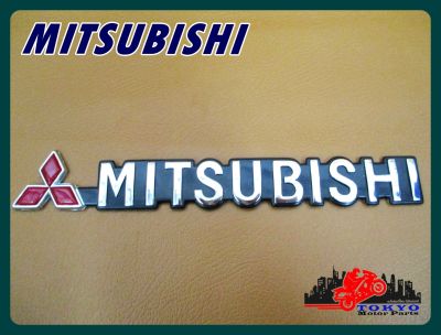 "MITSUBISHI" LOGO "SILVER" &amp; "BLACK" STICKER (1 SET) // โลโก้  MITSUBISHI สีเงิน พื้นดำ พร้อมกาวติด (1 ชิ้น) สินค้าคุณภาพดี