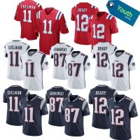 ♗♟♝ Youth Patroits Patriot Childrens Clothing 12 Brady 87 11 Rugby Jersey nfl Blue Red