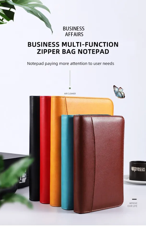 Source Assorted Color A5 PU Leather Agenda Organizer Zipper Binder Business  Zippered Portfolio on m.