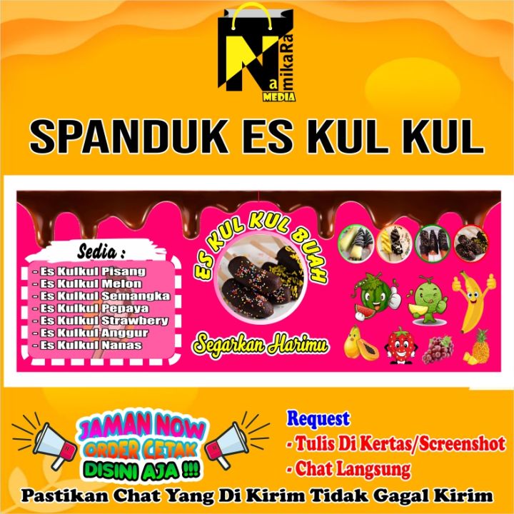 Spanduk Banner Es Kul Kul Terbaru Bisa Custom Ukuran 160x60 Cm Bisa