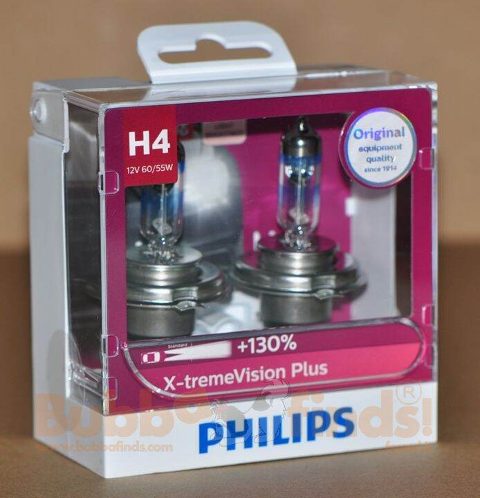 Genuine Philips X-treme Vision Plus +130% H4 headlight bulb (not LED ...