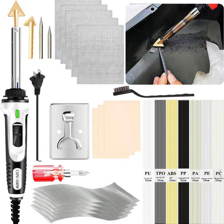 100W Plastic Welding kit,2in1 Plastic Welder & Soldering Iron Gun, 3