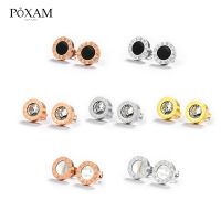 【hot】 Korean Statement Earrings Stud Roman Numeral Small Earing 2019 Jewelry