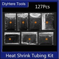 Heat Shrink Tubing Kit 127 pcs  2:1 Dual Wall Tube - Adhesive Lined - Marine Heat Shrink Tubing Black  7 Sizes Cable Management