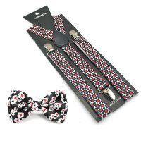 【YF】♝✎  Fashion Poker Design Suspenders Pants Holder New Men Y-back Suspender Bow tie Set