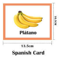 Montessori สเปนผลไม้สเปนเด็กแฟลชการ์ดพ็อกเก็ตแฟลชการ์ดเริ่มต้นการฝึกอบรม Prompt การศึกษาเรียนรู้การ์ดเด็ก Toy