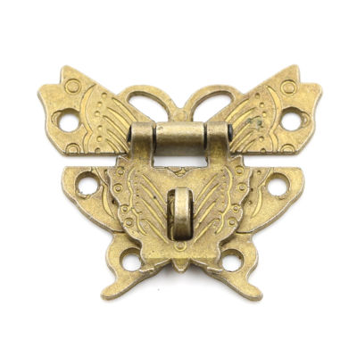 Rayua Retro Chic Butterfly LATCH จับเครื่องประดับกล่องไม้ล็อคกลอนกลอนกลอนหน้าอกล็อค