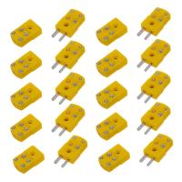 20X Yellow Plastic Shell K Type Thermocouple Plug Socket Connector Set