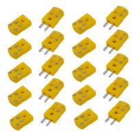 20X Yellow Plastic Shell K Type Thermocouple Plug Socket Connector Set